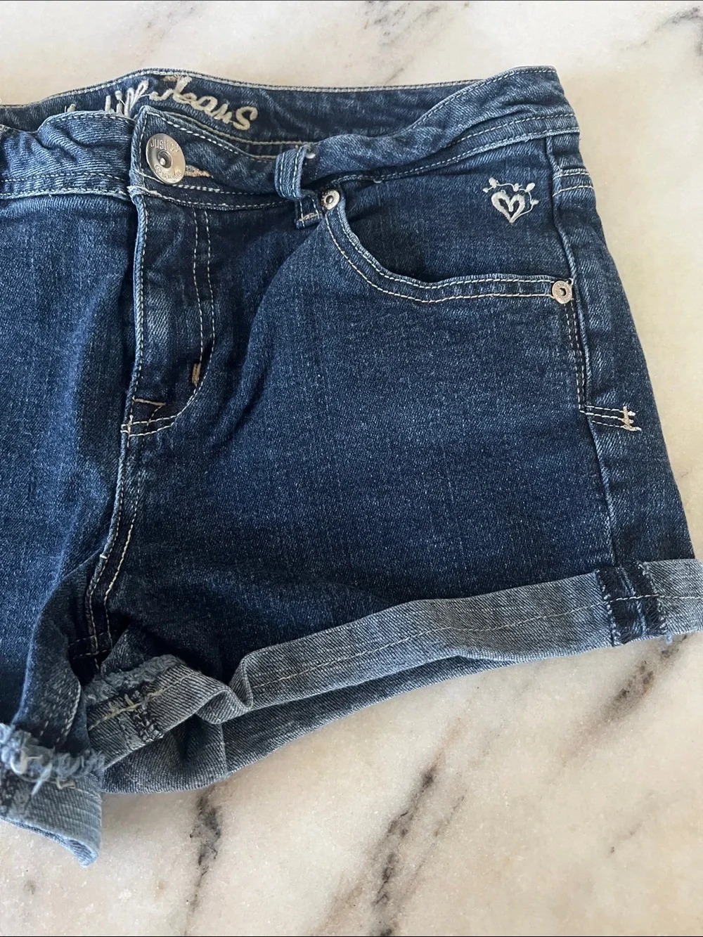Justice for Girls Dark Blue Denim Shorts